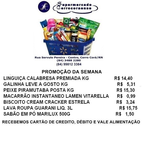 Promoções da semana do Supermercado Cerrocoraense