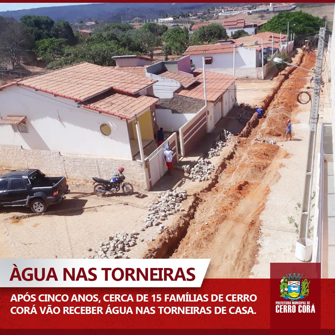 Prefeitura de Cerro Corá ajudando na chegada do abastecimento de água na zona urbana