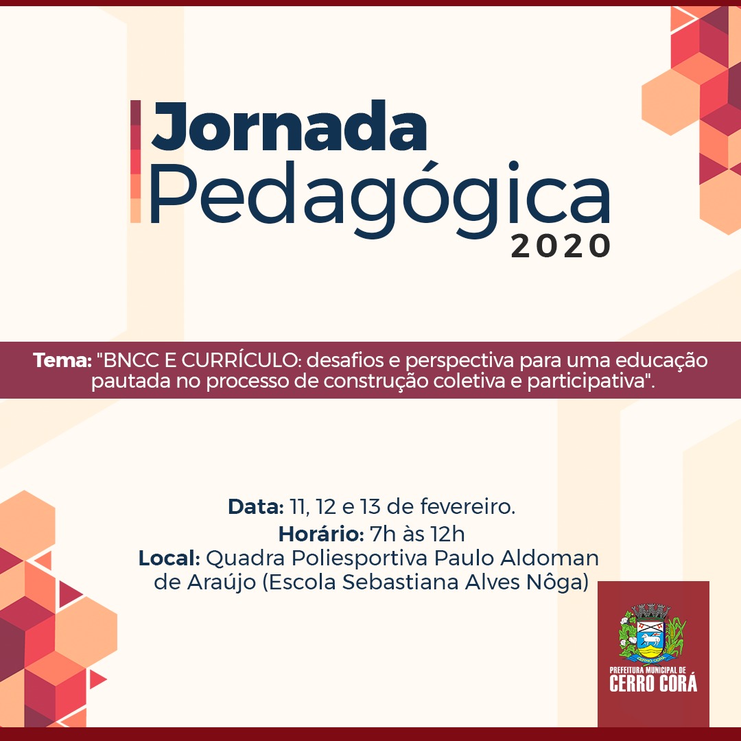 Jornada Pedagógica 2020 vai começar em Cerro Corá(Programação)