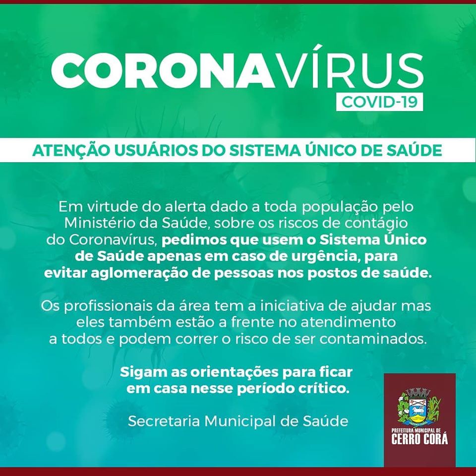 Mais um caso suspeito do Coronavírus (Covid-19) registrado em Cerro Corá