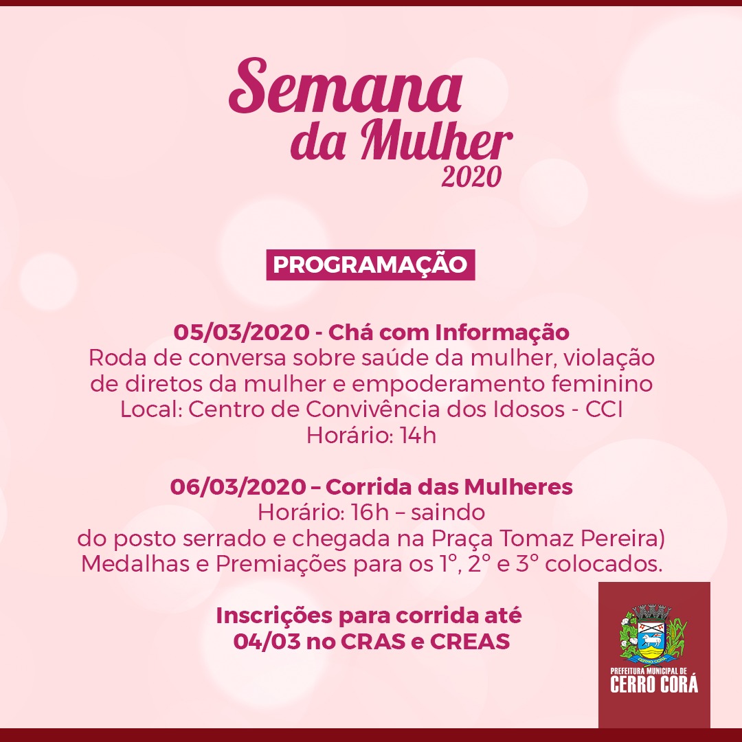 Prefeitura de Cerro Corá promove a semana da mulher