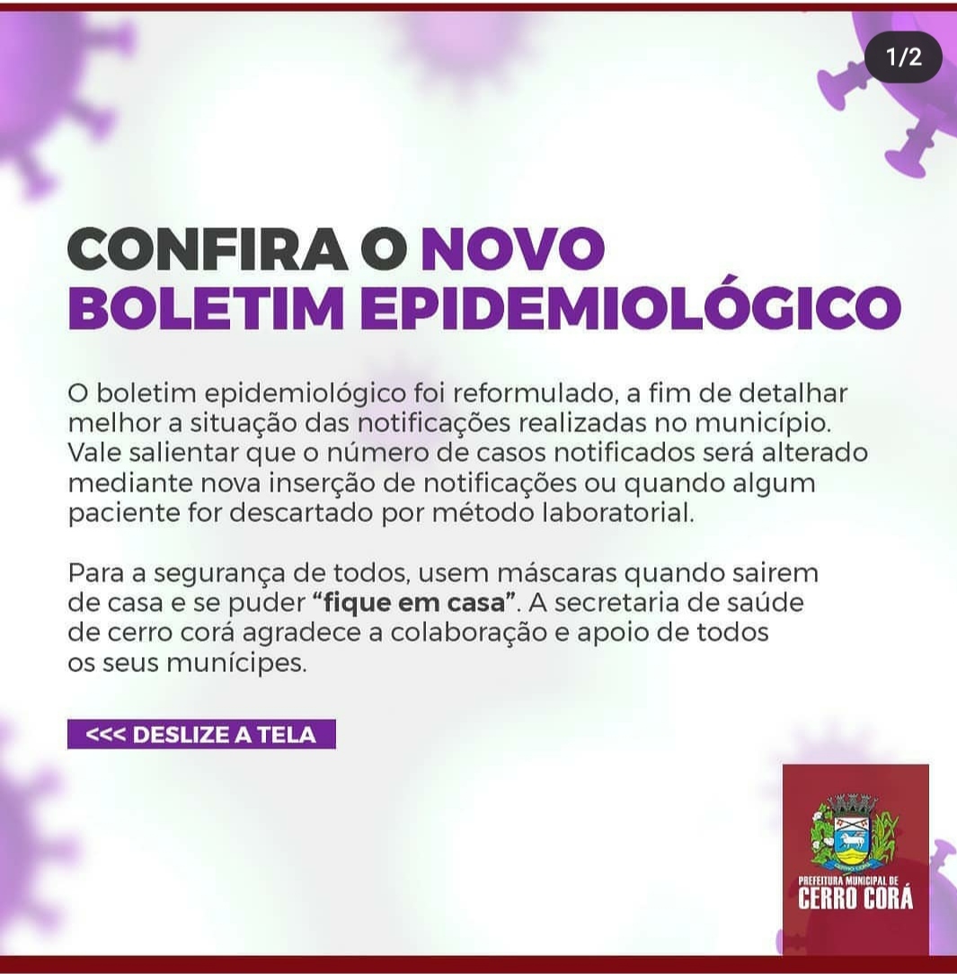 Confira boletim epidemiológico de Cerro Cora-RN
