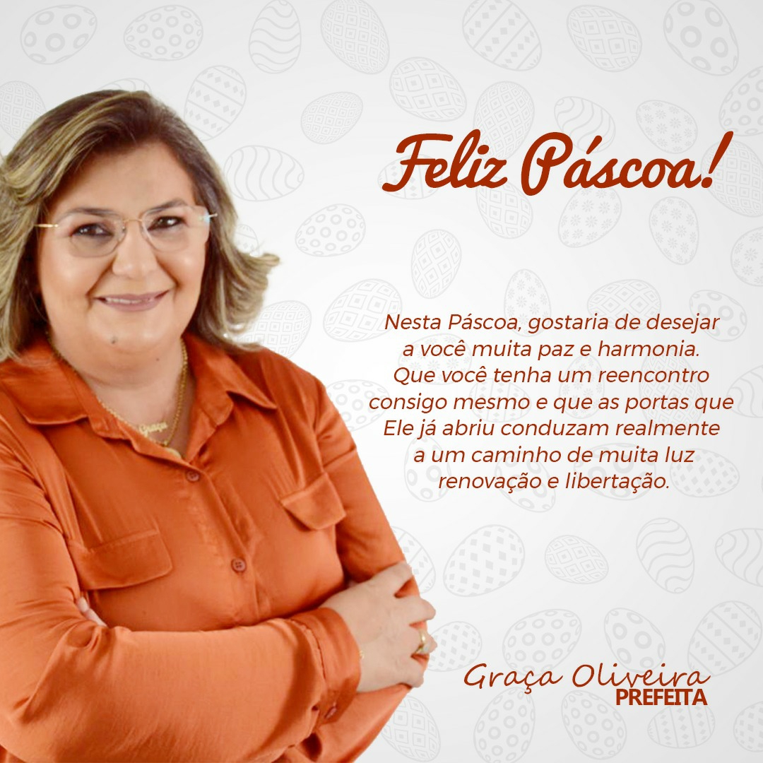 Mensagem de páscoa da prefeita de Cerro Cora, Graça Oliveira
