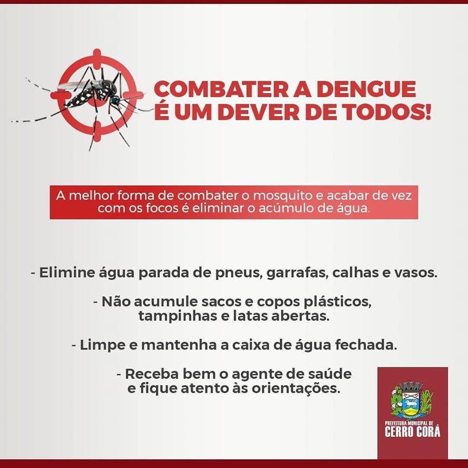 CERRO CORÁ: Combater a dengue é um dever de todos