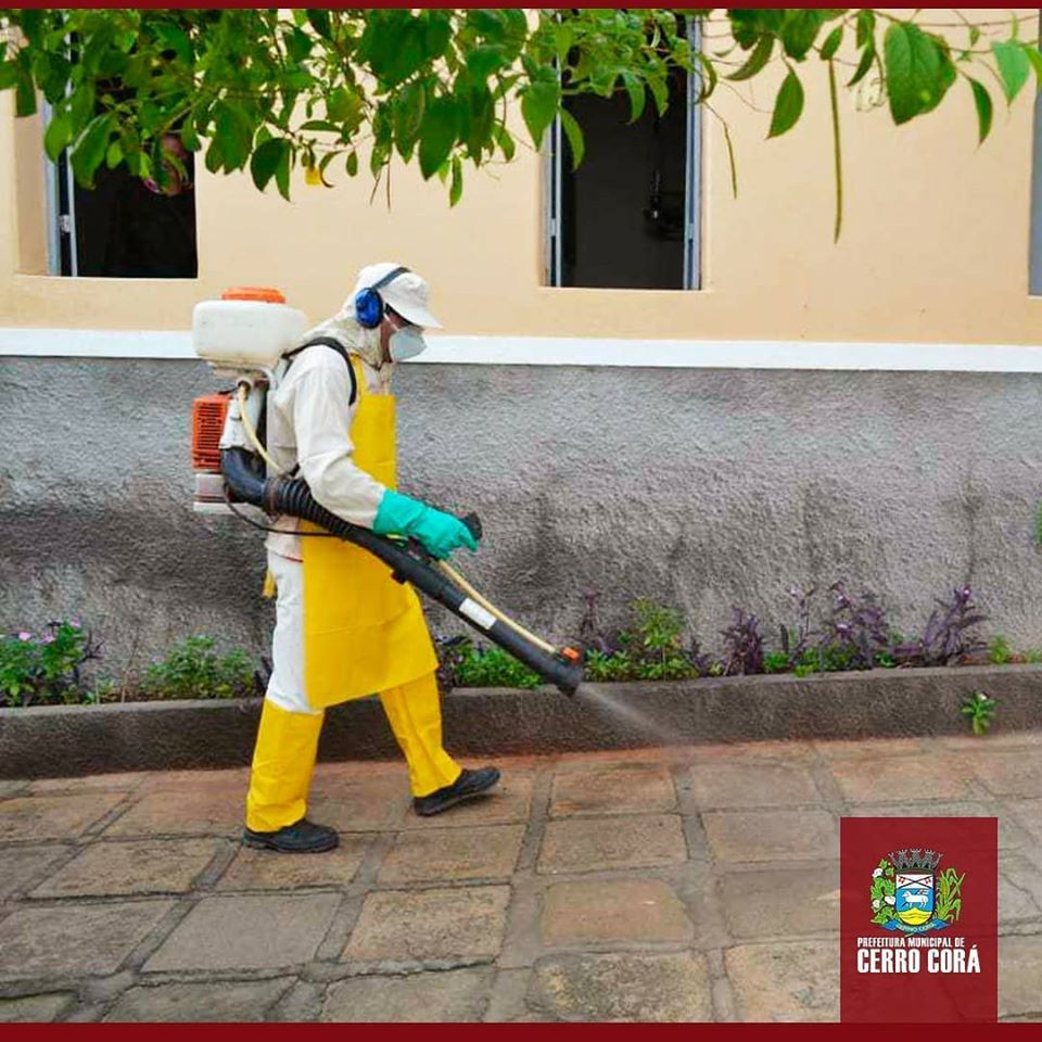 Prefeitura de Cerro Corá dando continuidade às ações de desinfecção de ruas e prédios da cidade