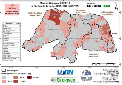 Covid-19 já alcançou 85% dos municípios do Rio Grande do Norte