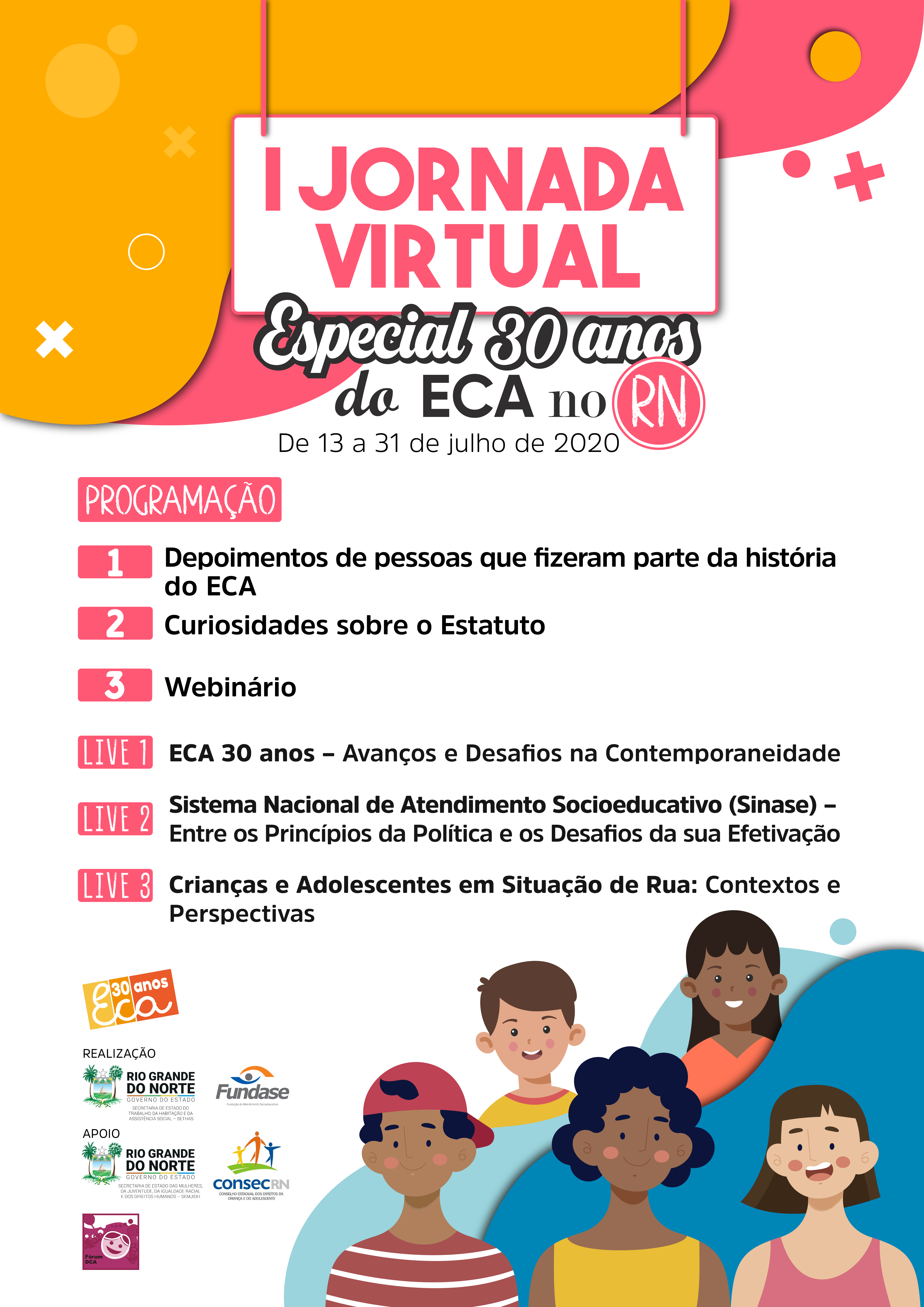 Governo do RN celebra 30 anos do ECA com programação virtual