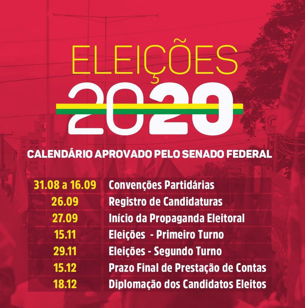 Errata: Mudanças no calendário pelo senado na realização de convenções para escolher candidatos a prefeito, vice-prefeito e vereador