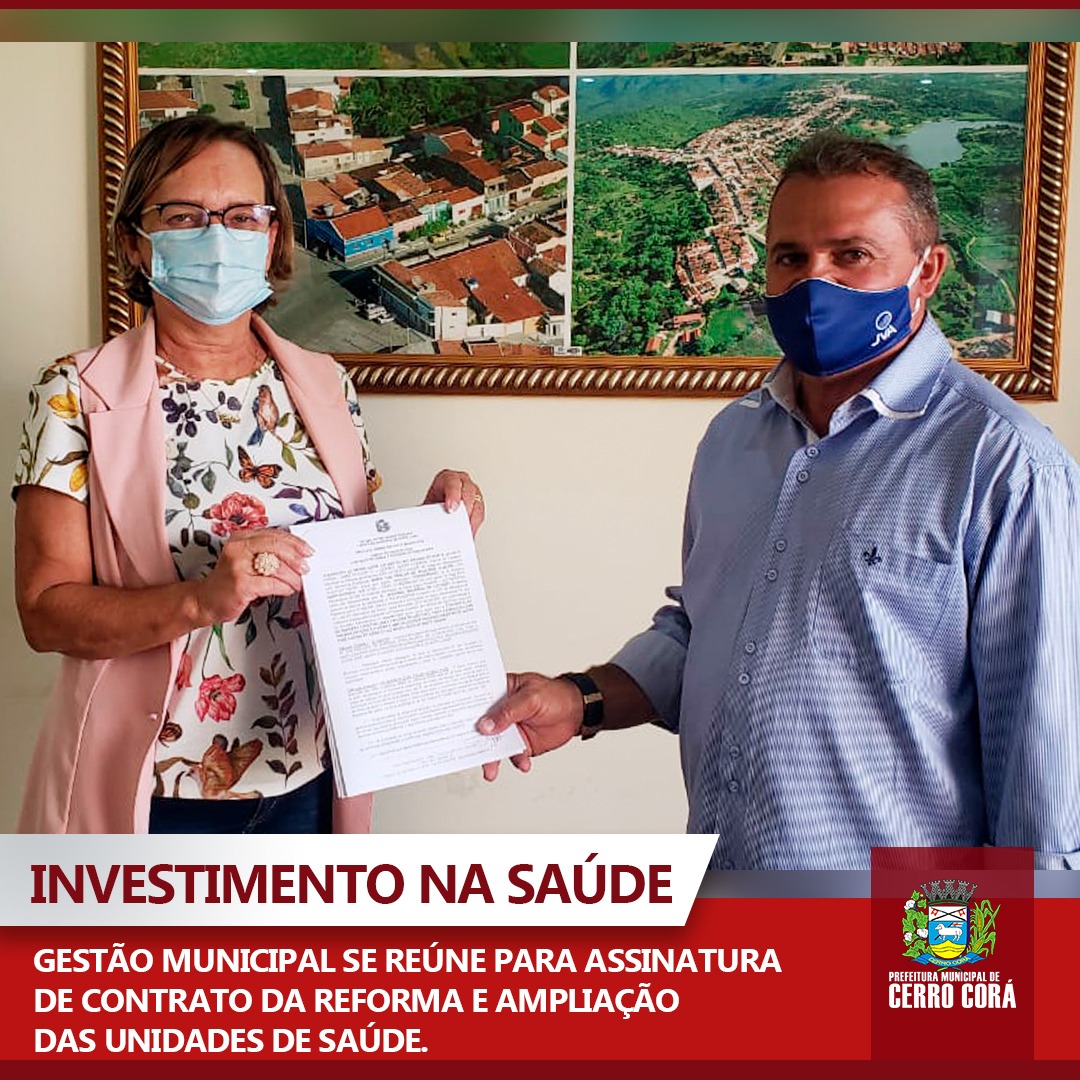Assinado contrato com empresa responsável pela reforma e ampliação das Unidades Básicas de Saúde do Povoado Albino e no Assentamento Vila A