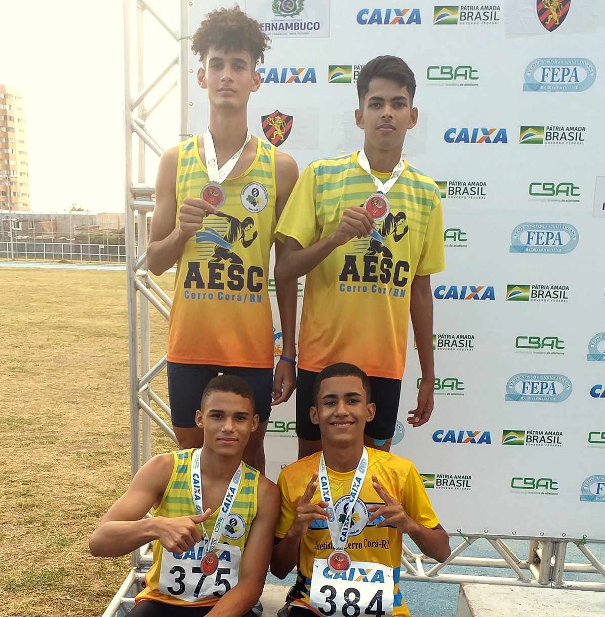 Bons resultados dos atletas de Cerro Corá no GP de Atletismo do Sport em Recife-PE