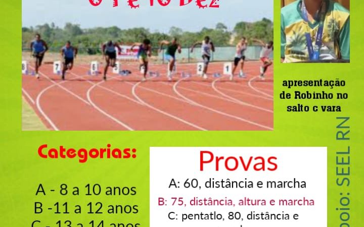 Antecipado festival de Atletismo em Cerro Cora para os dias 09 e 10/12