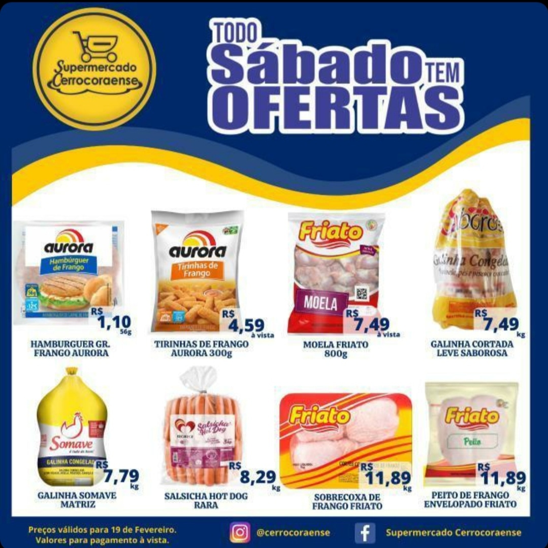 Supermercado Cerrocoraense imperdíveis ofertas do sábado de frios