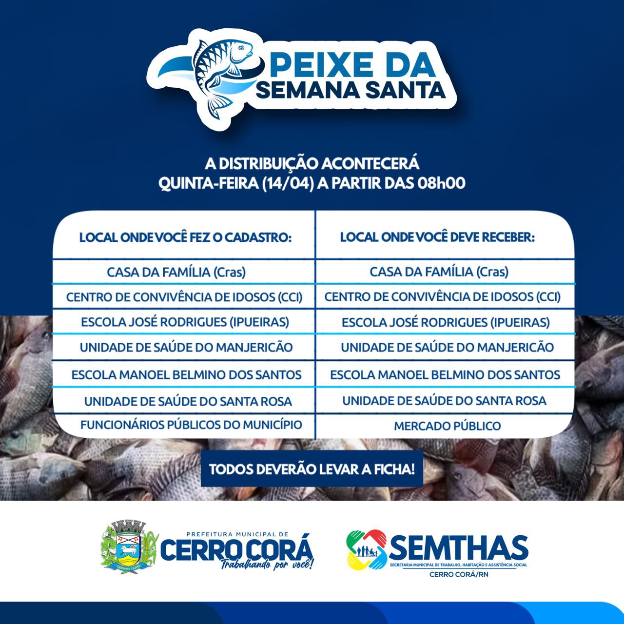 Distribuição do Peixe da Semana Santa em Cerro Corá, confiram aqui: