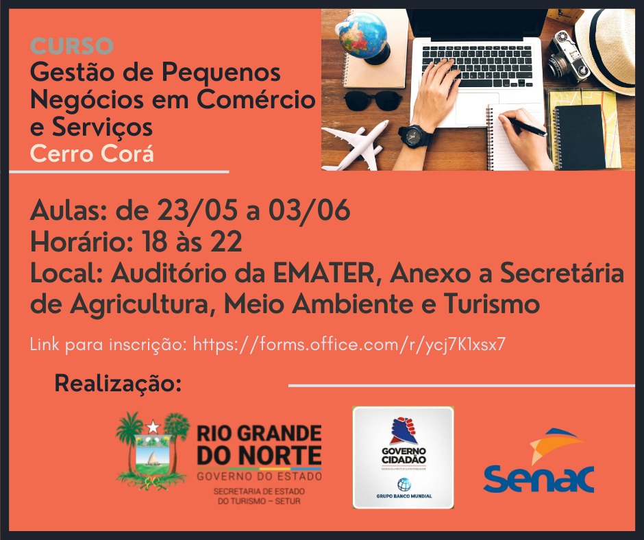 Curso “Gestão de pequenos negócios em comércio e serviços” para o município de Cerro Corá