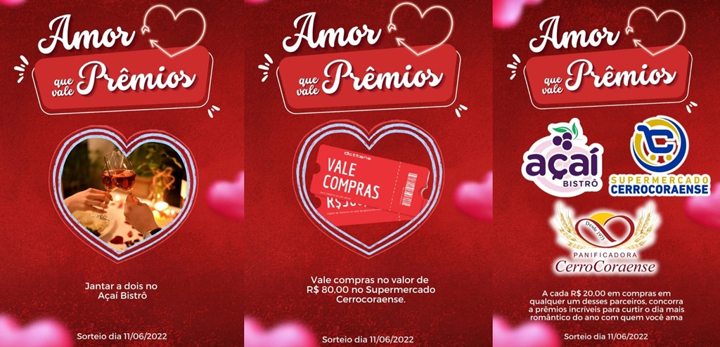 Supermercado Cerrocoraense participe da nossa promoção dos namorados