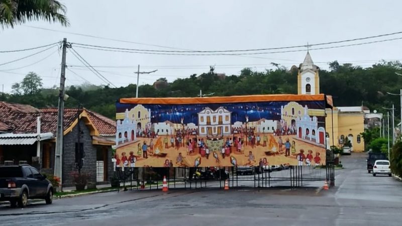 Começaram montagem do pavilhão de São João Batista em Cerro Corá