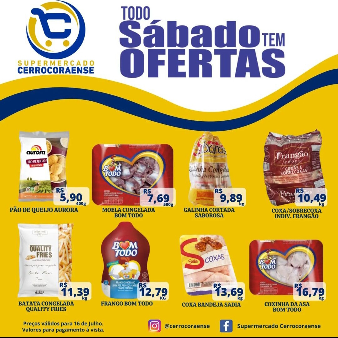 Neste sábado no Supermercado Cerrocoraense ofertas imperdíveis