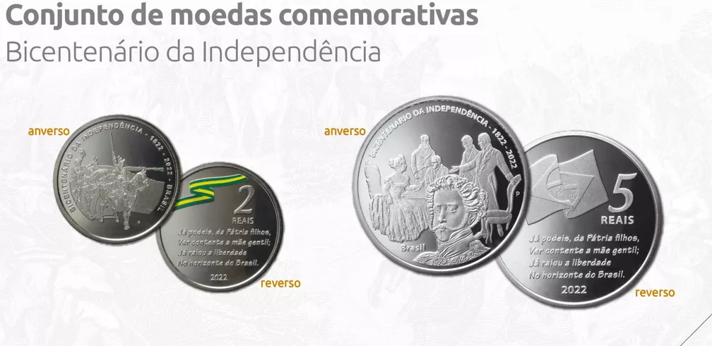 BC lança moedas comemorativas dos 200 anos da Independência e e que vai custar até R$ 420