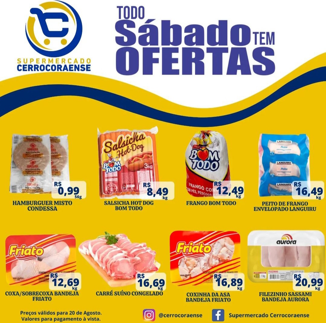Imperdível Supermercado Cerrocoraense ofertas do sábado de frios