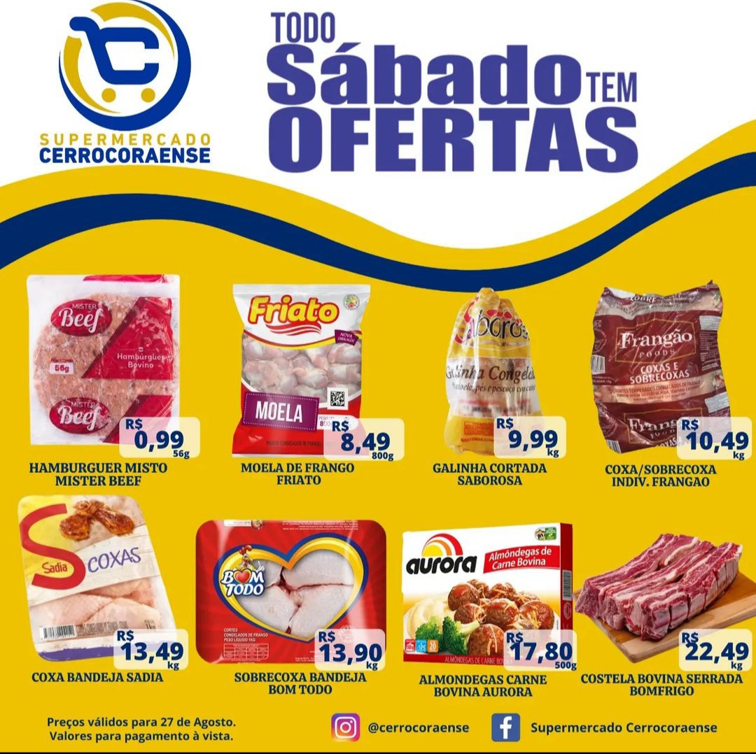 Neste sábado é dia promoções de frios no Supermercado Cerrocoraense