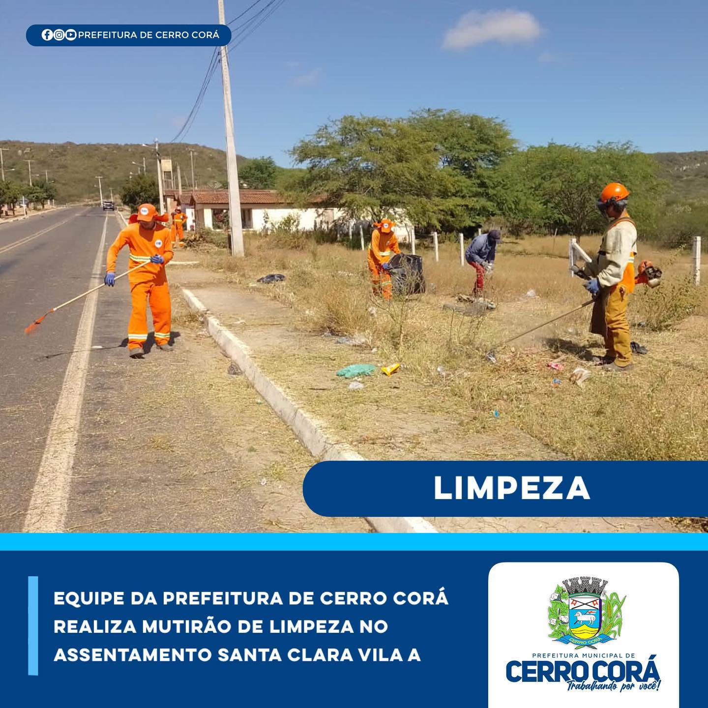 Cerro Corá: Ordem de serviços assina para construção de lombadas e faixas elevadas e serviços de limpeza no P.A Santa Clara II Vila B
