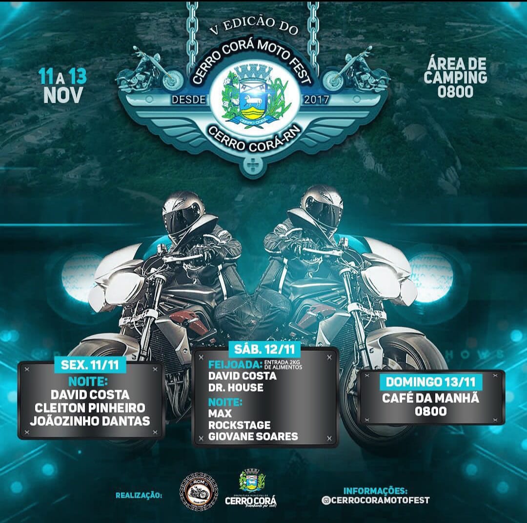 Cerro Corá-RN: Moto Fest 2022 confiram a programação