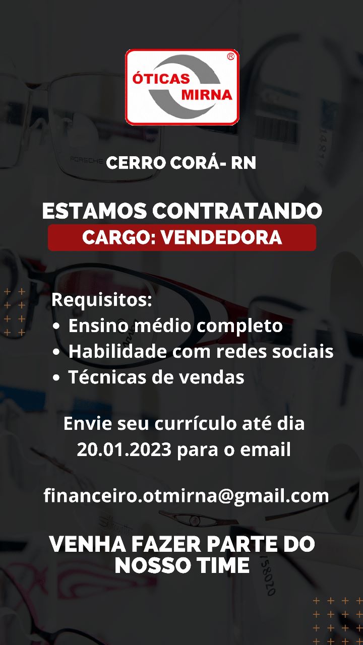 Cerro Corá: Estamos ofertando uma vaga de emprego
