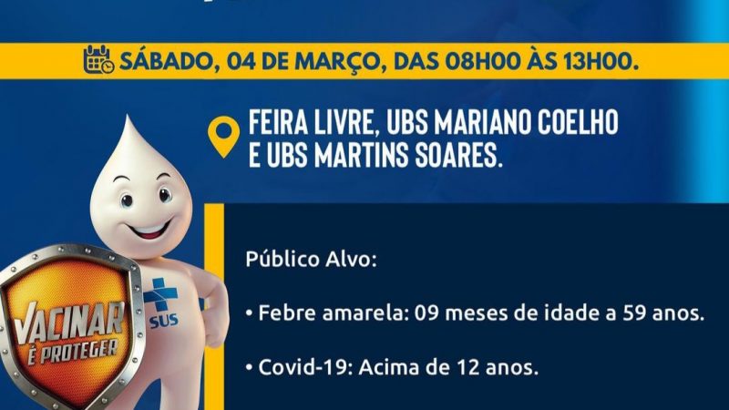 Cerro Corá: Dia F de vacinação contra Febre Amarela acontece neste sábado (04)