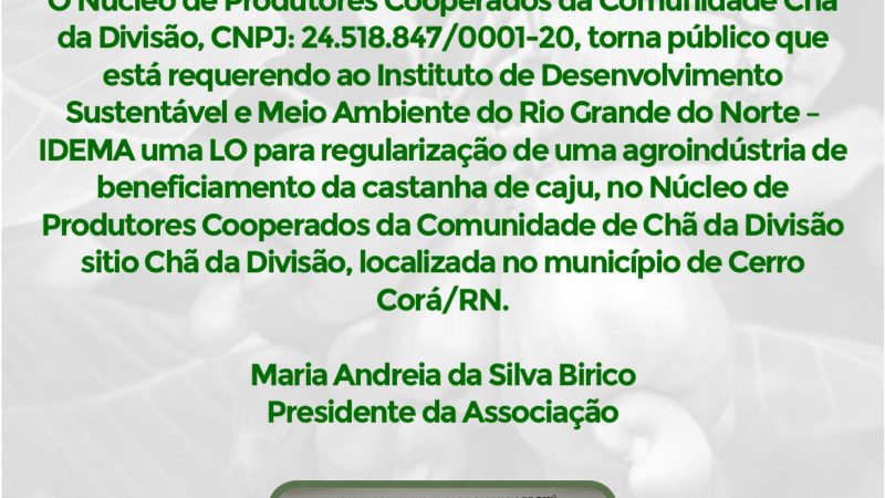 Cerro Corá: NPC voltará o processamento da castanha do Caju
