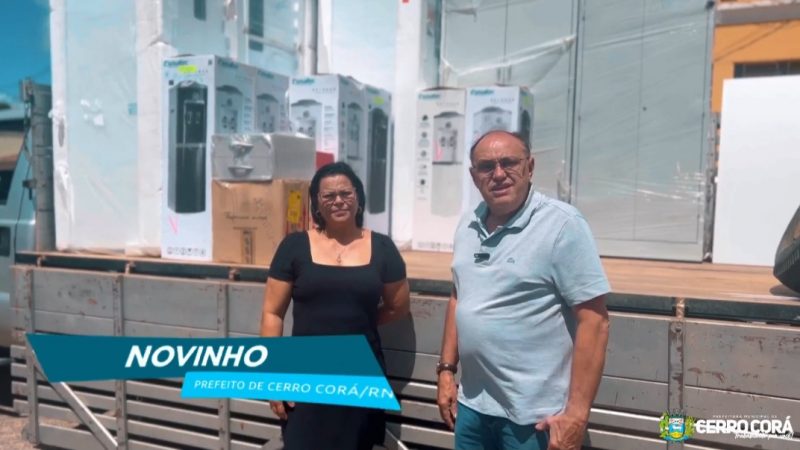 Cerro Corá: Prefeitura realizou a aquisição de geladeiras, armários, bebedouros, liquidificadores e outros (Vídeo)