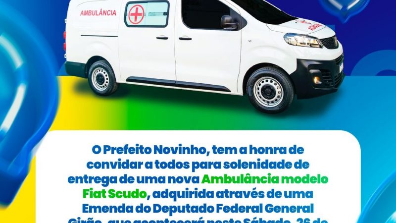 Cerro Corá ganha uma nova ambulância, entrega acontece neste sábado (26)