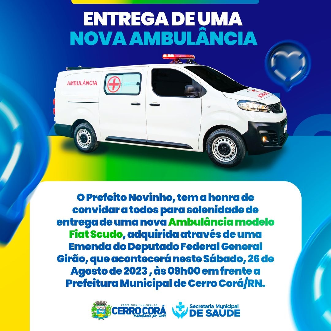Cerro Corá ganha uma nova ambulância, entrega acontece neste sábado (26)