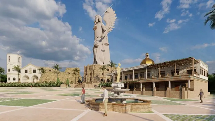 Estátua de São Miguel Arcanjo maior que o Cristo Redentor é construída no interior de SP