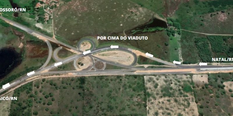 Trânsito liberado parcialmente sobre Viaduto da Reta Tabajara sentido Natal-Caicó BR226
