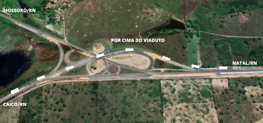 Trânsito liberado parcialmente sobre Viaduto da Reta Tabajara sentido Natal-Caicó BR226