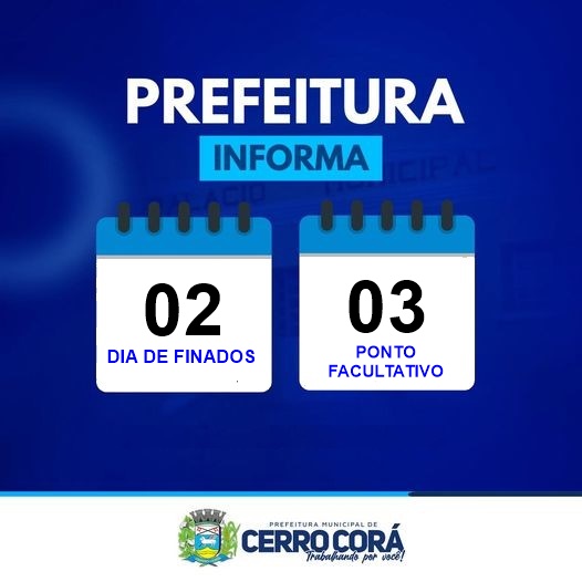 Prefeitura de Cerro Corá seguirá o governo do estado decreta ponto facultativo na sexta-feira(03)