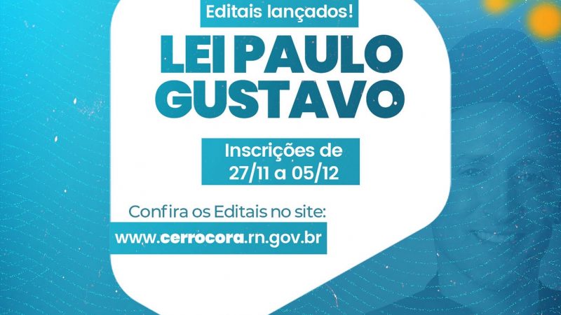 Prefeitura de Cerro Corá lança editais da Lei Paulo Gustavo para audiovisual e demais áreas da Cultura, confira: