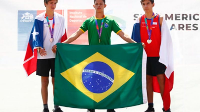 Atleta cerrocoraense Robson Jean é campeão sul-americano no salto com vara nos jogos escolares do Chile(Vídeo)