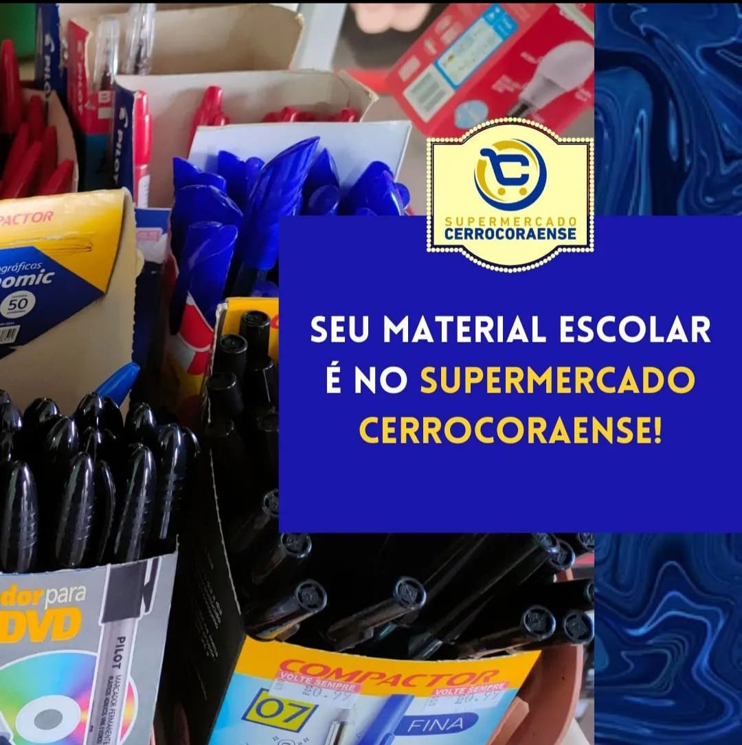 Material escolar já disponível no Supermercado Cerrocoraense
