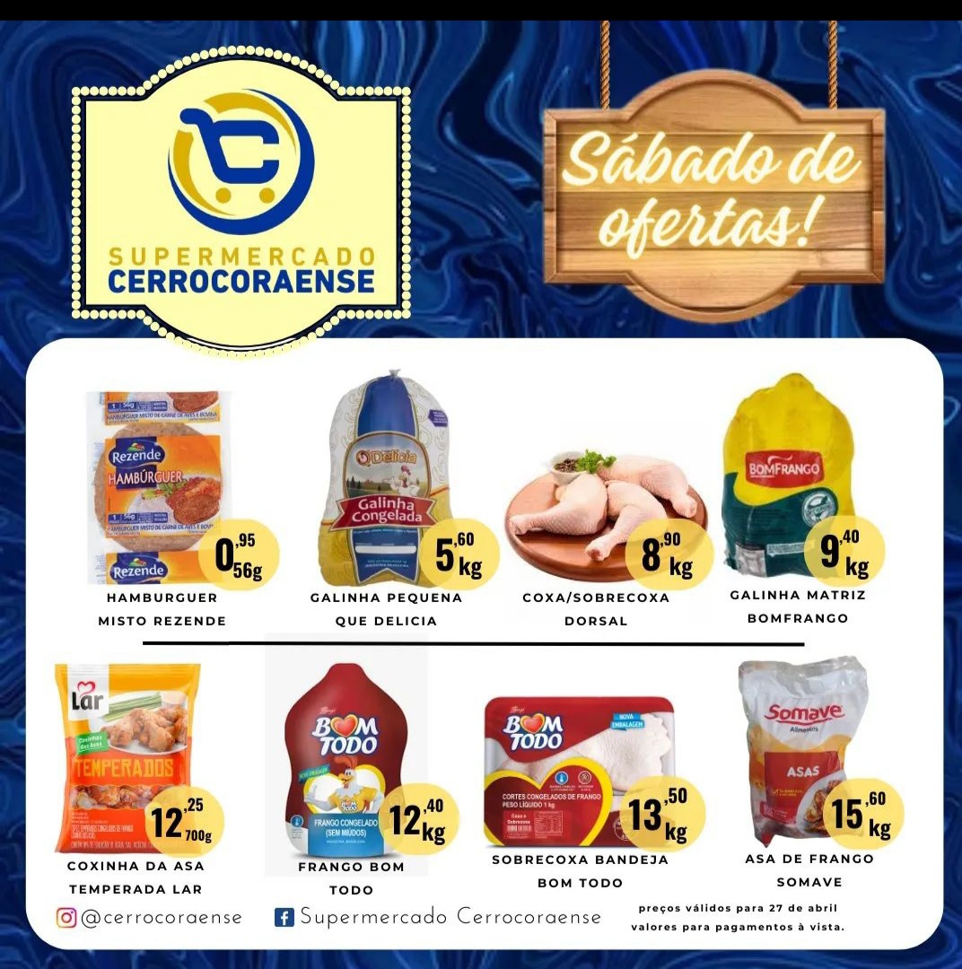 Sábado tem ofertas no Supermercado Cerrocoraense